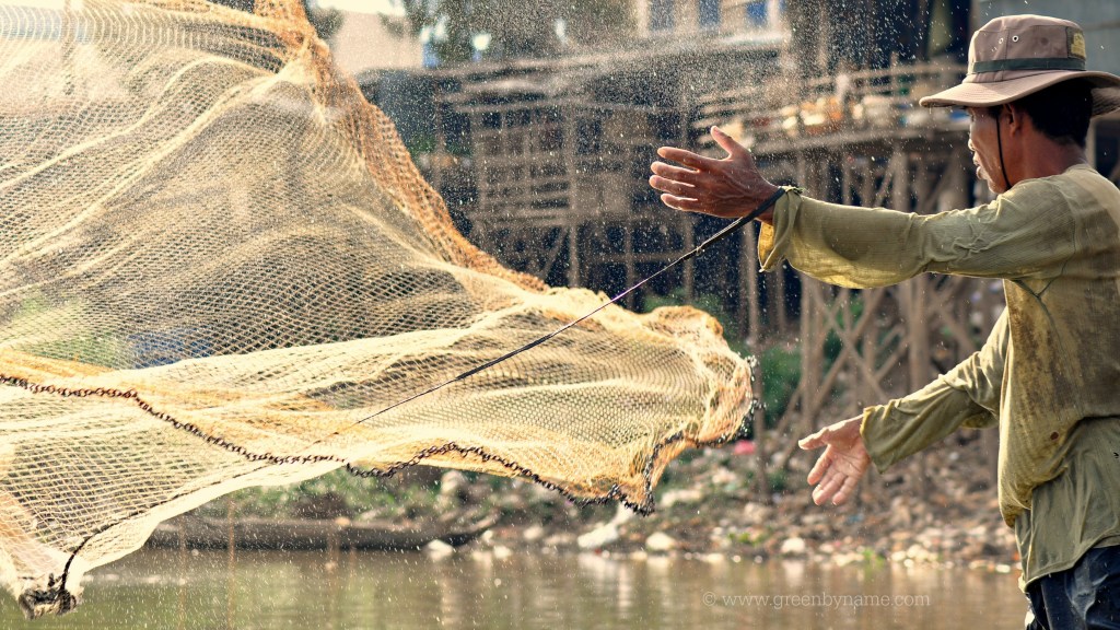 Kampong Cham ~ Mekong ~ Fisherman ~ Cambodia